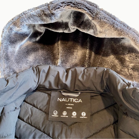 Nautica Black Quilted Hooded Jacket - Picture 6 of 10